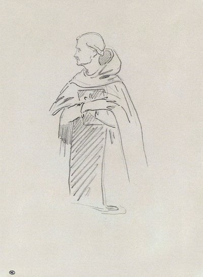 San Bernardo arrodillado, sosteniendo un libro de Édouard Manet